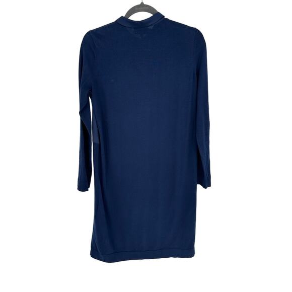 Hobbs London Shift Dress Blue Long Sleeve Collared Work Office Professional 4 - Picture 3 of 12